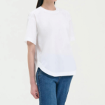 Theory Women Cotton Oversized Button Back Tee - White