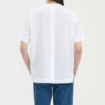 Theory Women Cotton Oversized Button Back Tee - White