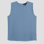 Theory Women Silk Georgette Straight Shell - Stone Blue