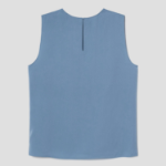 Theory Women Silk Georgette Straight Shell - Stone Blue