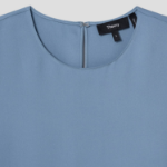 Theory Women Silk Georgette Straight Shell - Stone Blue