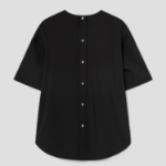 Theory Women Cotton Oversized Button Back Tee - Black