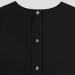 Theory Women Cotton Oversized Button Back Tee - Black