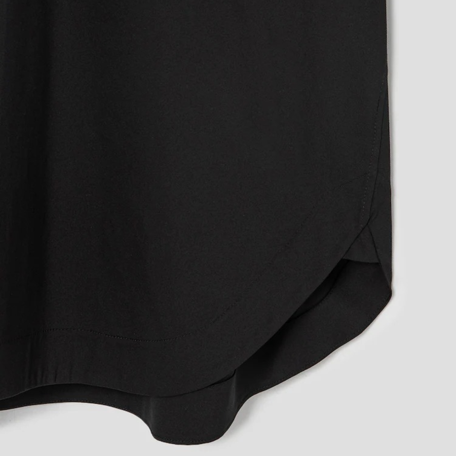 Theory Women Cotton Oversized Button Back Tee - Black