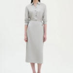 Theory Women Silk Georgette Straight Fit Shirt — Light Grey