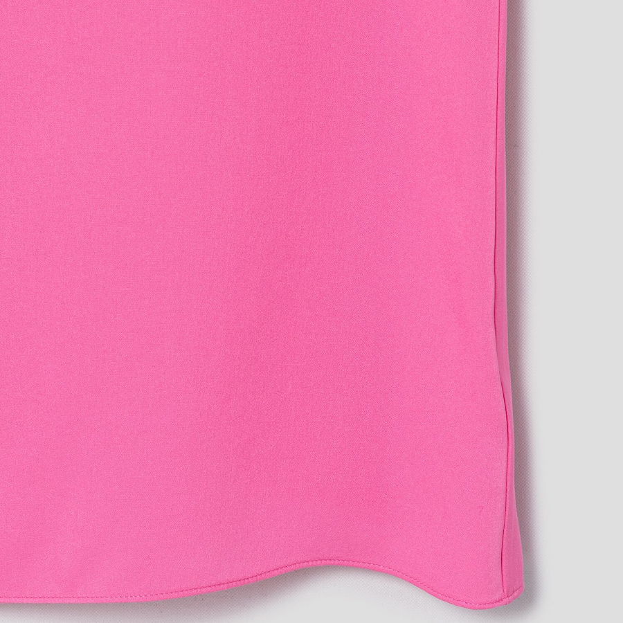 Theory Women Silk Georgette Straight Shell - Bright Pink