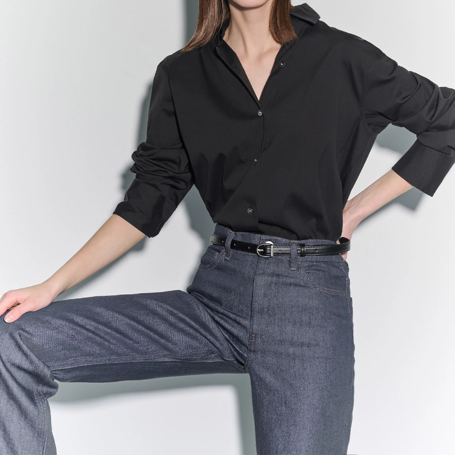 Theory Women Cotton Boyfriend Shirt - Black