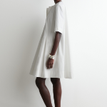 COS Pleated Zip-Up Cotton Mini Dress