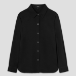 Theory Women Silk Georgette Straight Fit Shirt - Black