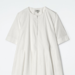 COS Pleated Zip-Up Cotton Mini Dress