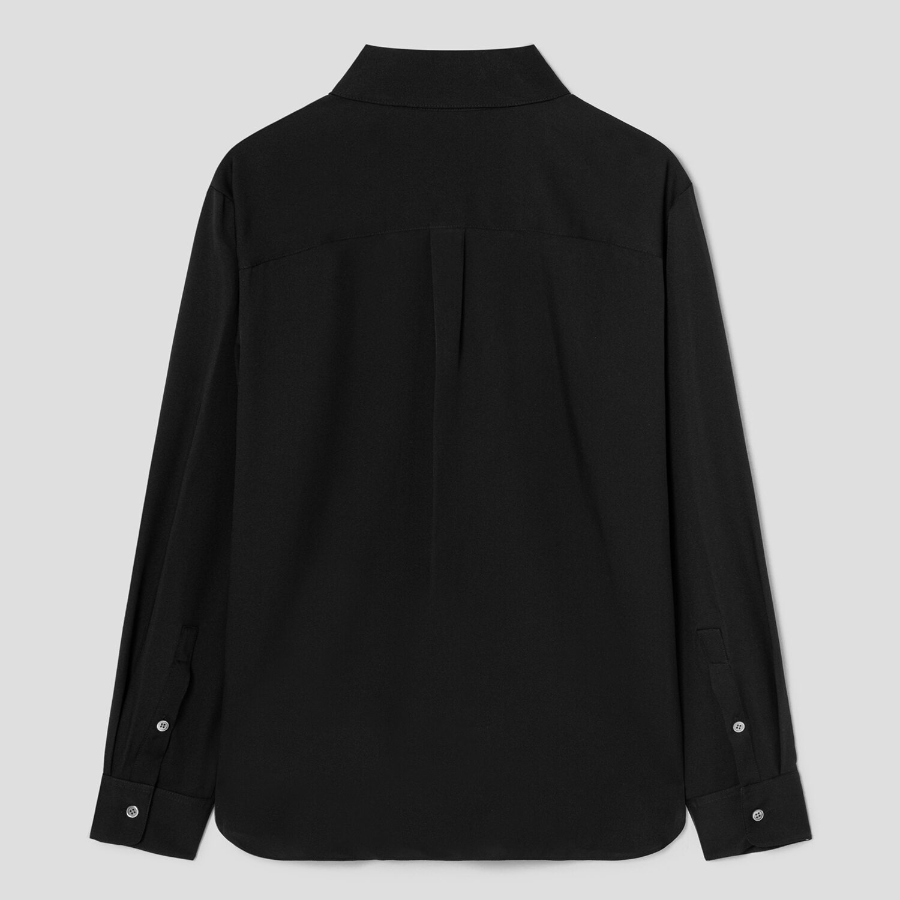 Theory Women Silk Georgette Straight Fit Shirt - Black