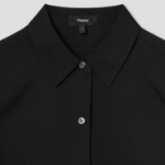 Theory Women Silk Georgette Straight Fit Shirt - Black
