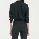 Theory Women Silk Georgette Straight Fit Shirt - Black