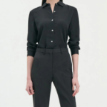 Theory Women Silk Georgette Straight Fit Shirt - Black