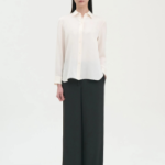 Theory Women Silk Georgette Straight Fit Shirt - Ivory