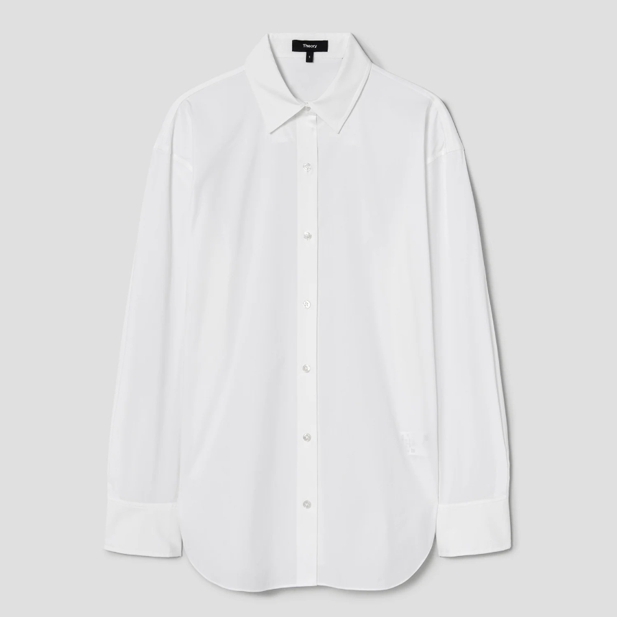 Theory Women Cotton Boyfriend Shirt - White