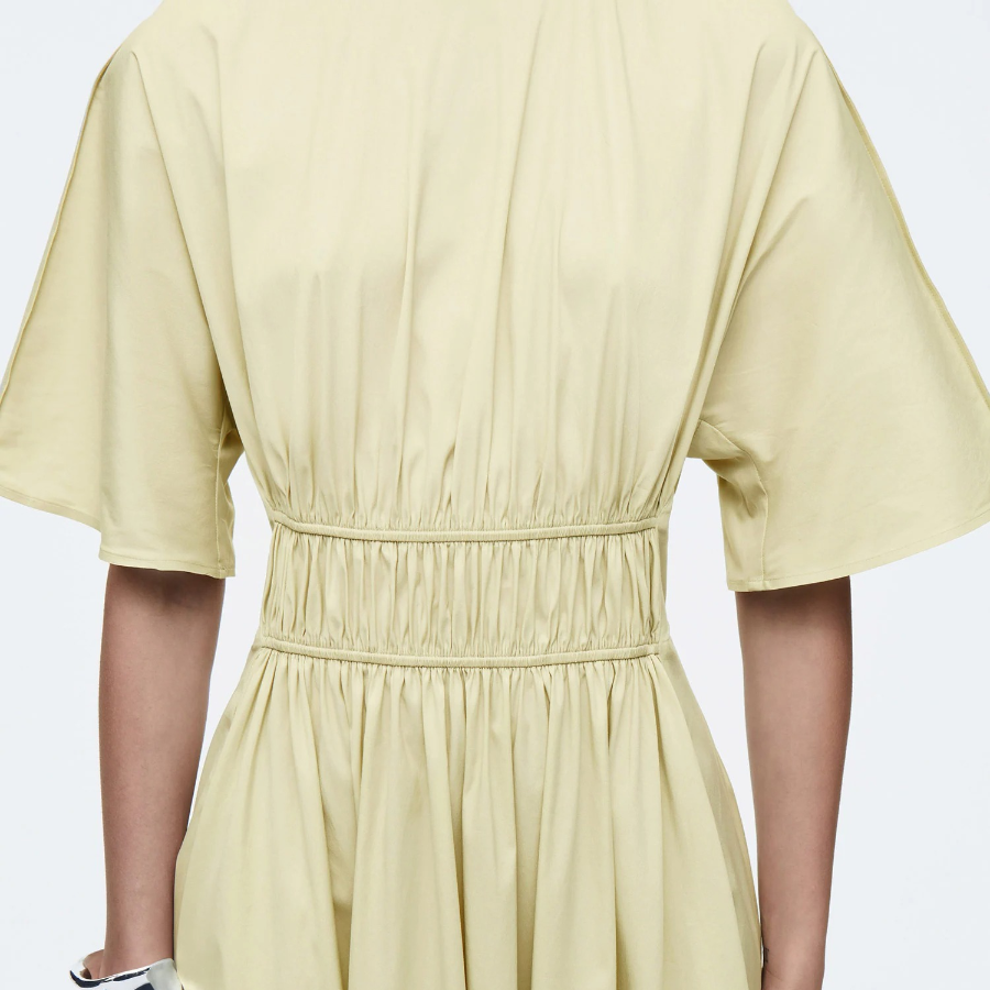 COS Gathered Open-Back Midi Dress