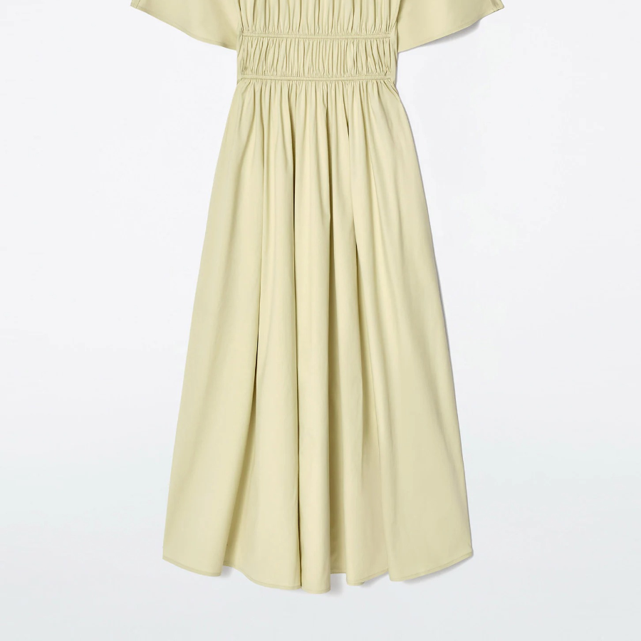 COS Gathered Open-Back Midi Dress