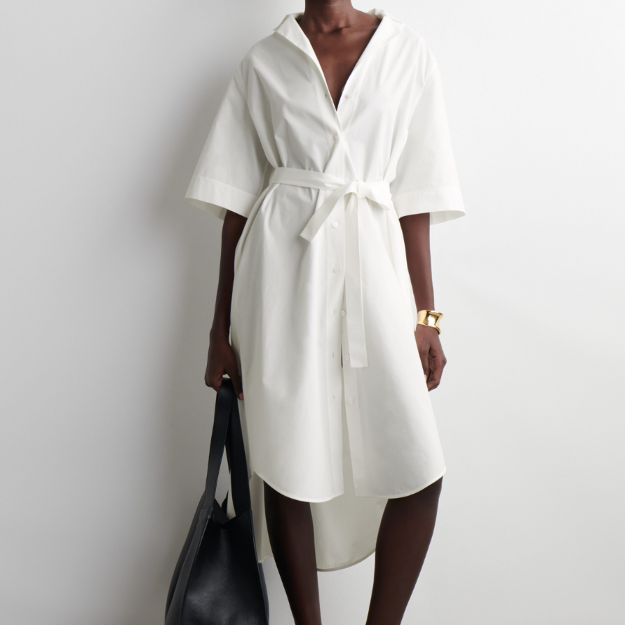 COS Belted Short-Sleeve Midi Shirt Dress