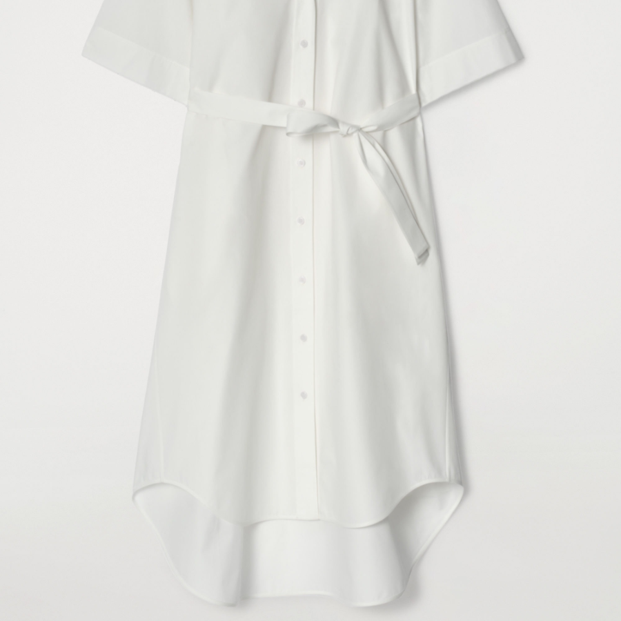 COS Belted Short-Sleeve Midi Shirt Dress
