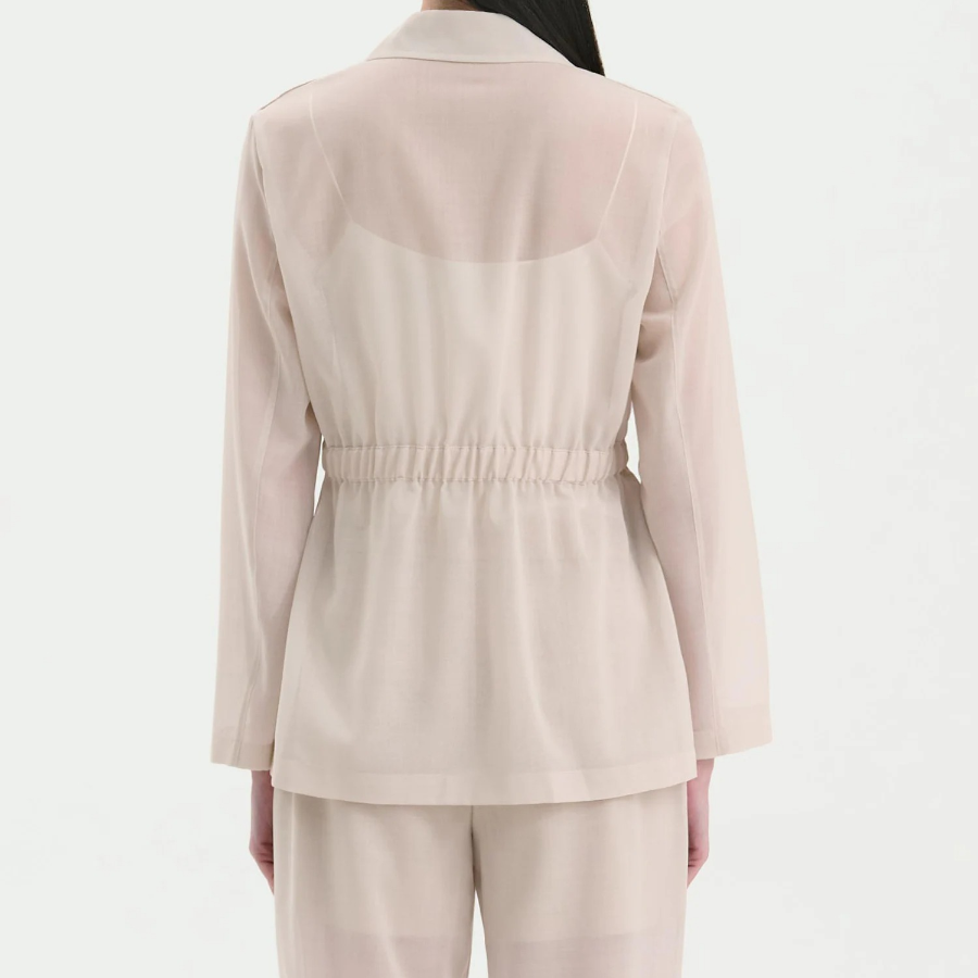 Theory Women Lightweight Wool Cinch Waist Jacket - Sand