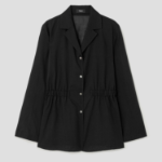 Theory Women Lightweight Wool Cinch Waist Jacket - Black