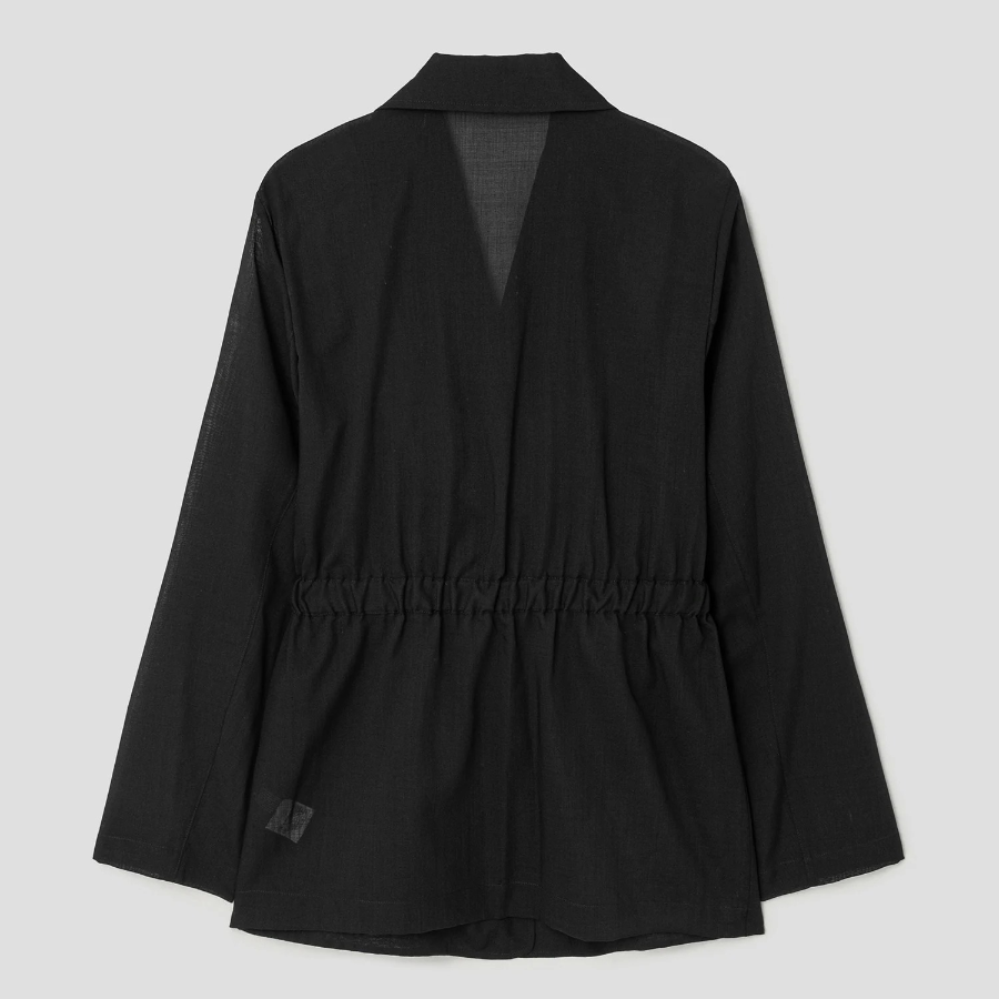 Theory Women Lightweight Wool Cinch Waist Jacket - Black