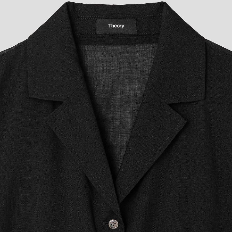 Theory Women Lightweight Wool Cinch Waist Jacket - Black