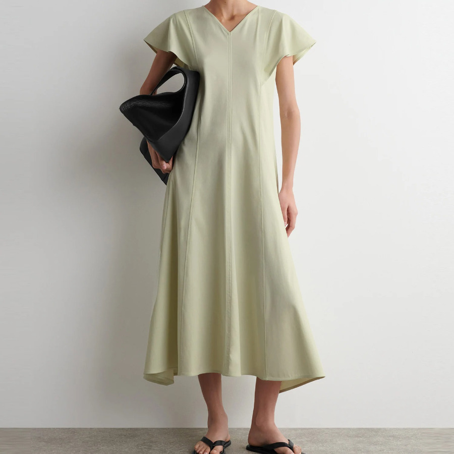 COS Petal Sleeve Cotton Maxi Dress