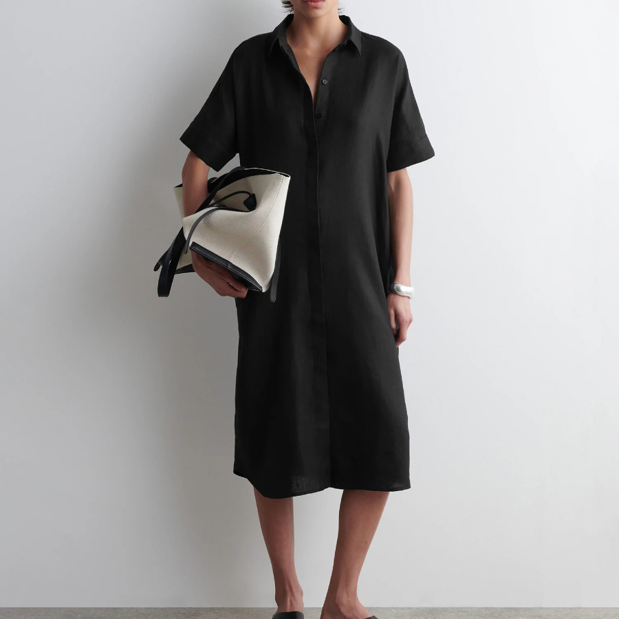 COS Linen Maxi Shirt Dress