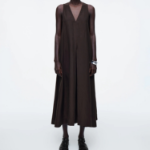 COS A-Line Linen-Blend Midi Dress