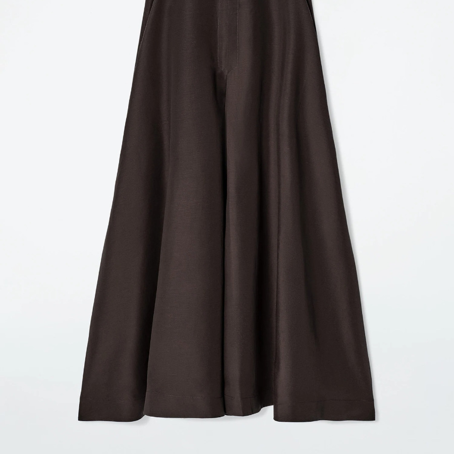 COS A-Line Linen-Blend Midi Dress