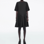 COS – Asymmetric Mini T-Shirt Dress Black
