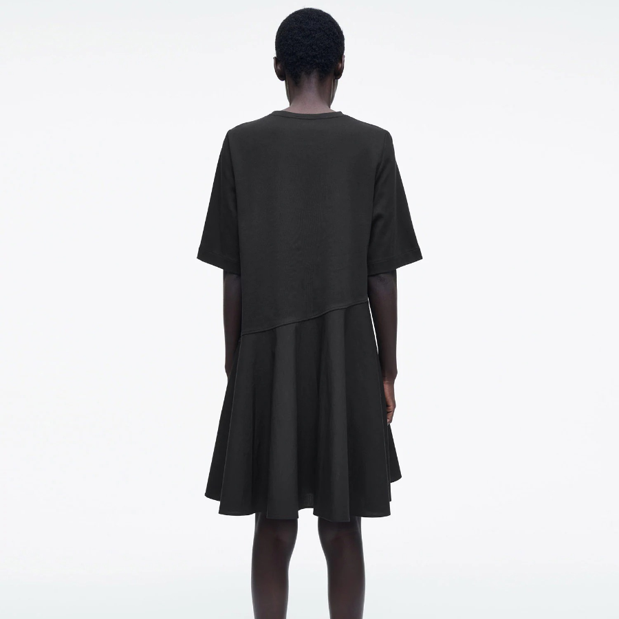 COS – Asymmetric Mini T-Shirt Dress Black