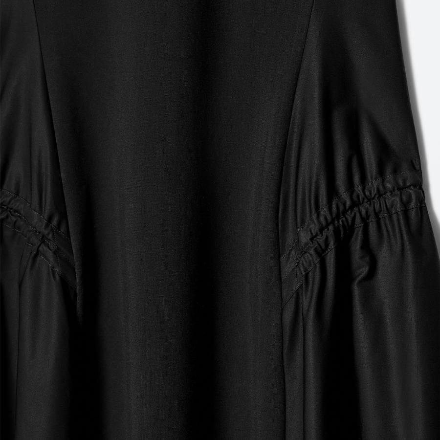COS – Panel Gathered Side Midi Dress Black