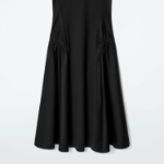 COS – Panel Gathered Side Midi Dress Black