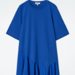 COS – Asymmetric Mini T-Shirt Dress Blue