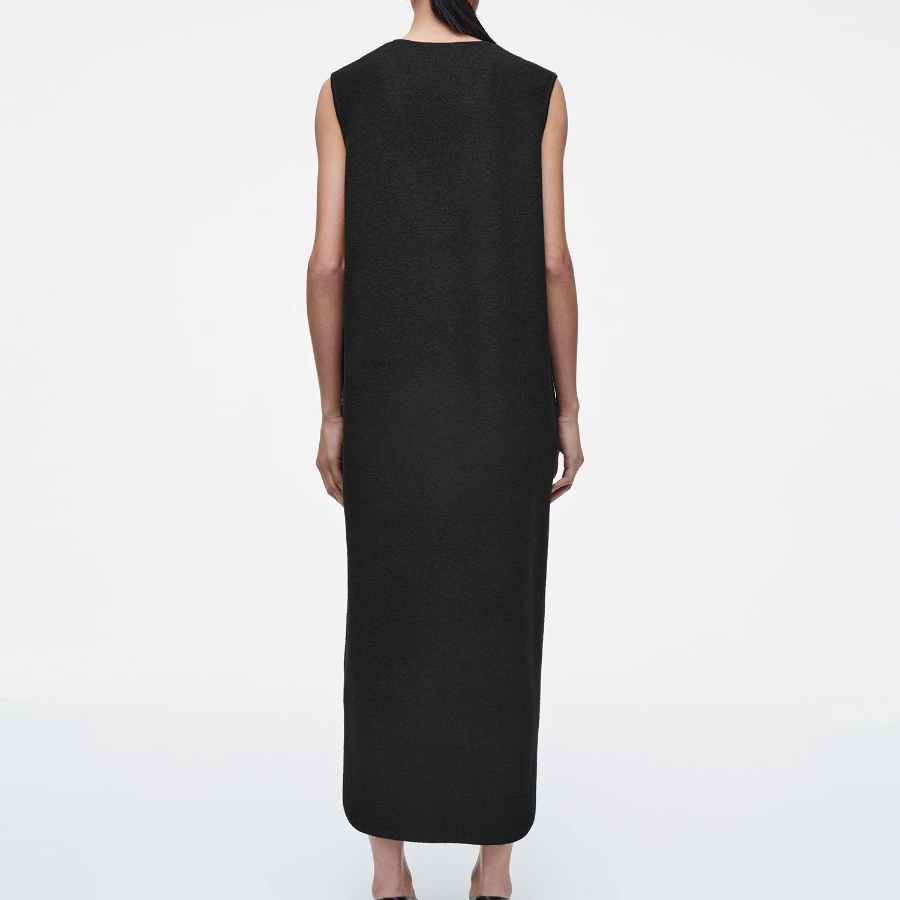 COS – Boiled Wool Midi Dress Black