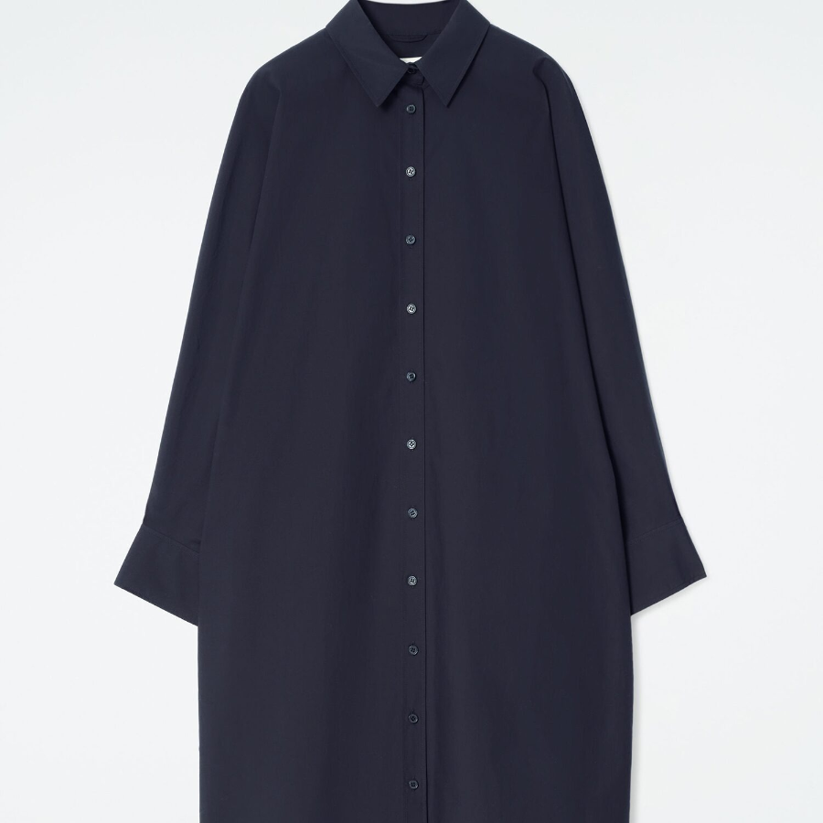 COS – Relaxed Cotton Shirt Dress Navy