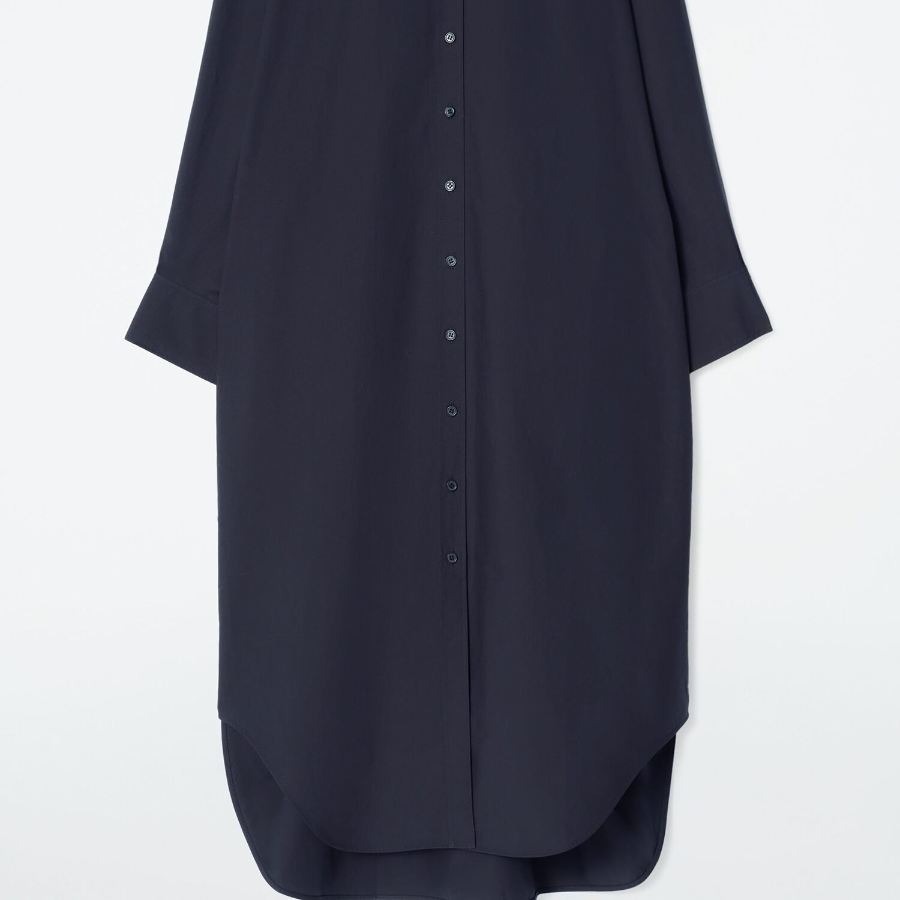 COS – Relaxed Cotton Shirt Dress Navy