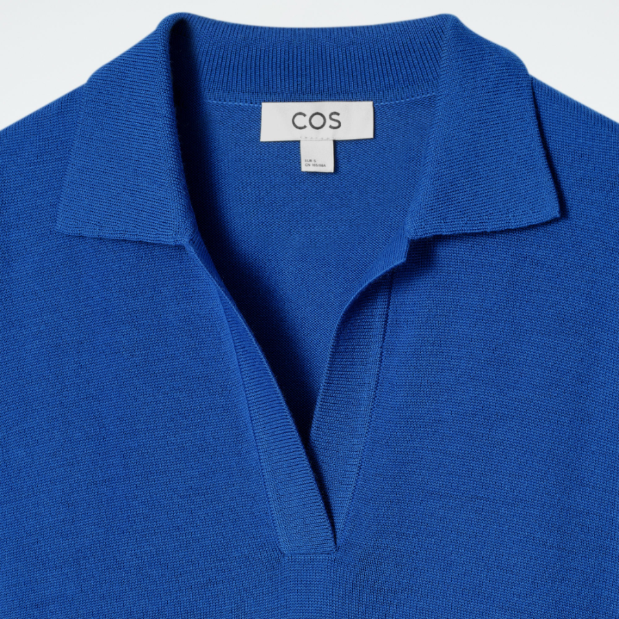 COS – Merino Wool Polo Dress Cobalt
