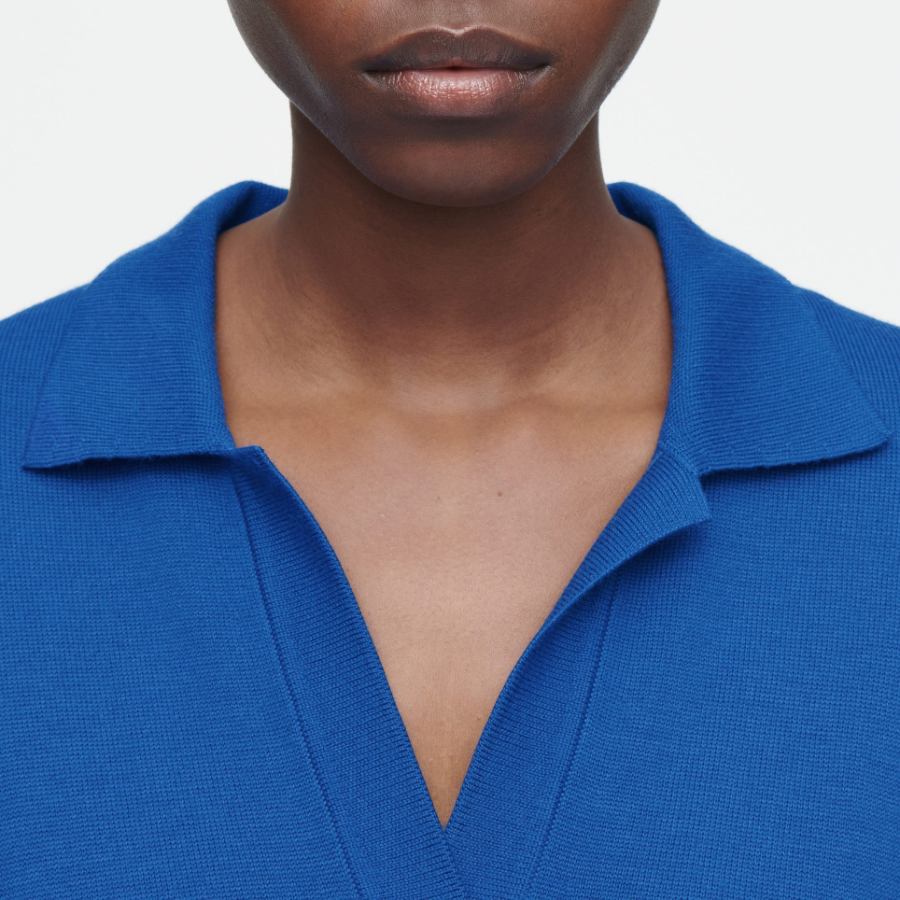 COS – Merino Wool Polo Dress Cobalt