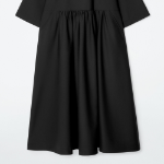 COS – Gathered Wool Blend Midi Dress Black
