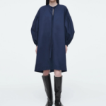 COS – Gathered Tie Detail Dress Navy