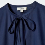 COS – Gathered Tie Detail Dress Navy