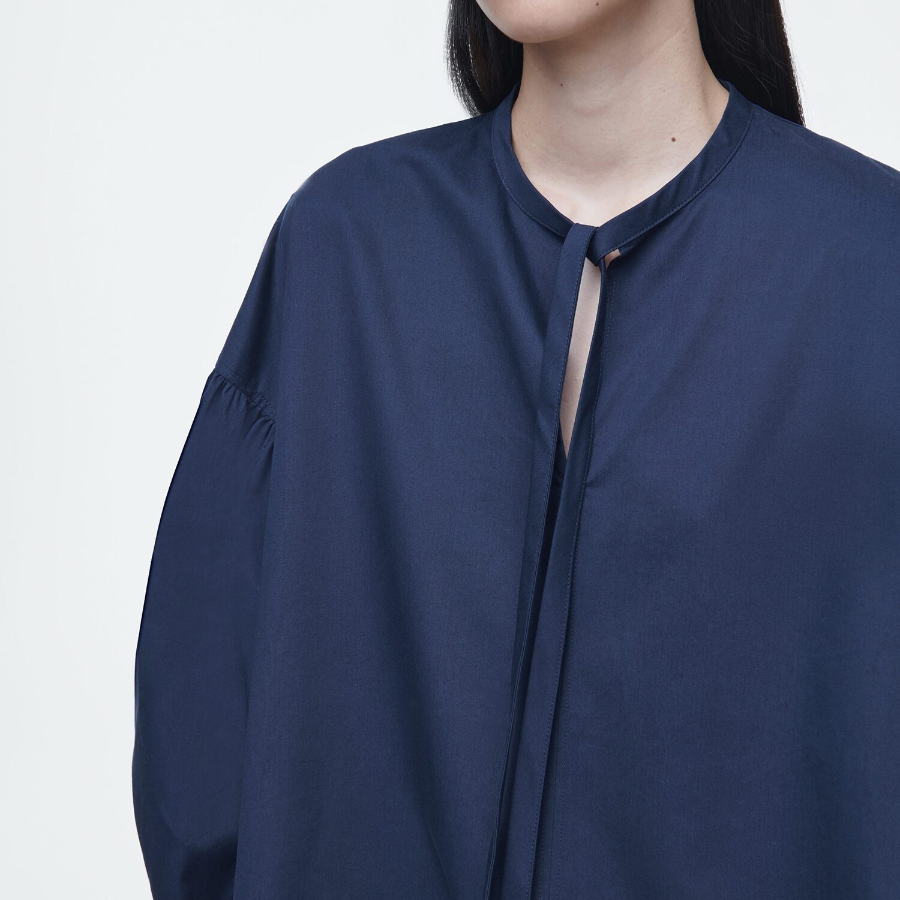 COS – Gathered Tie Detail Dress Navy