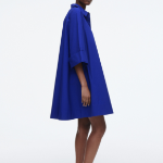 COS – Long Sleeve A-Line Shirt Dress Cobalt Blue