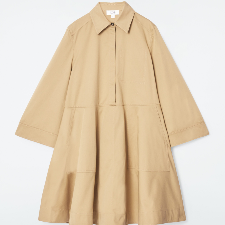 COS – Cotton Utility Shirt Dress Beige