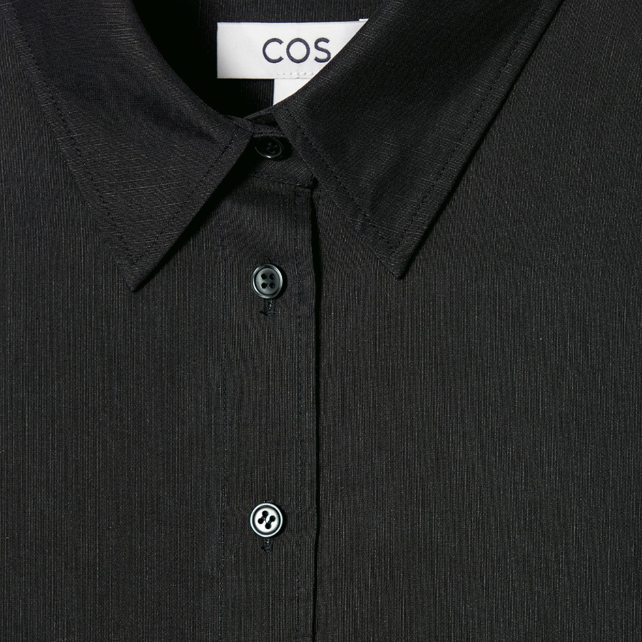 COS – Printed Belted Shirt Dress Black