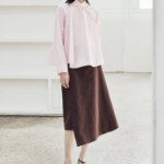 KUHO Open Collar Blouse - Light Pink